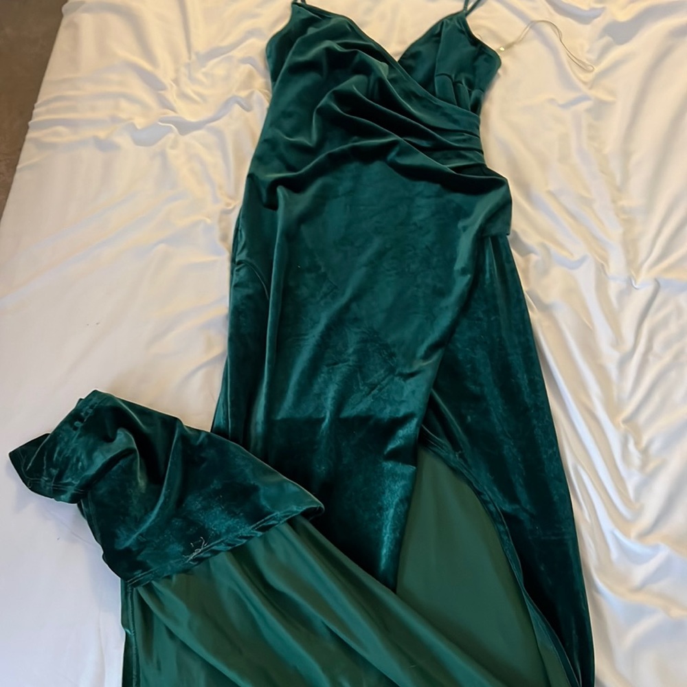 Windsor Green Velvet Dress